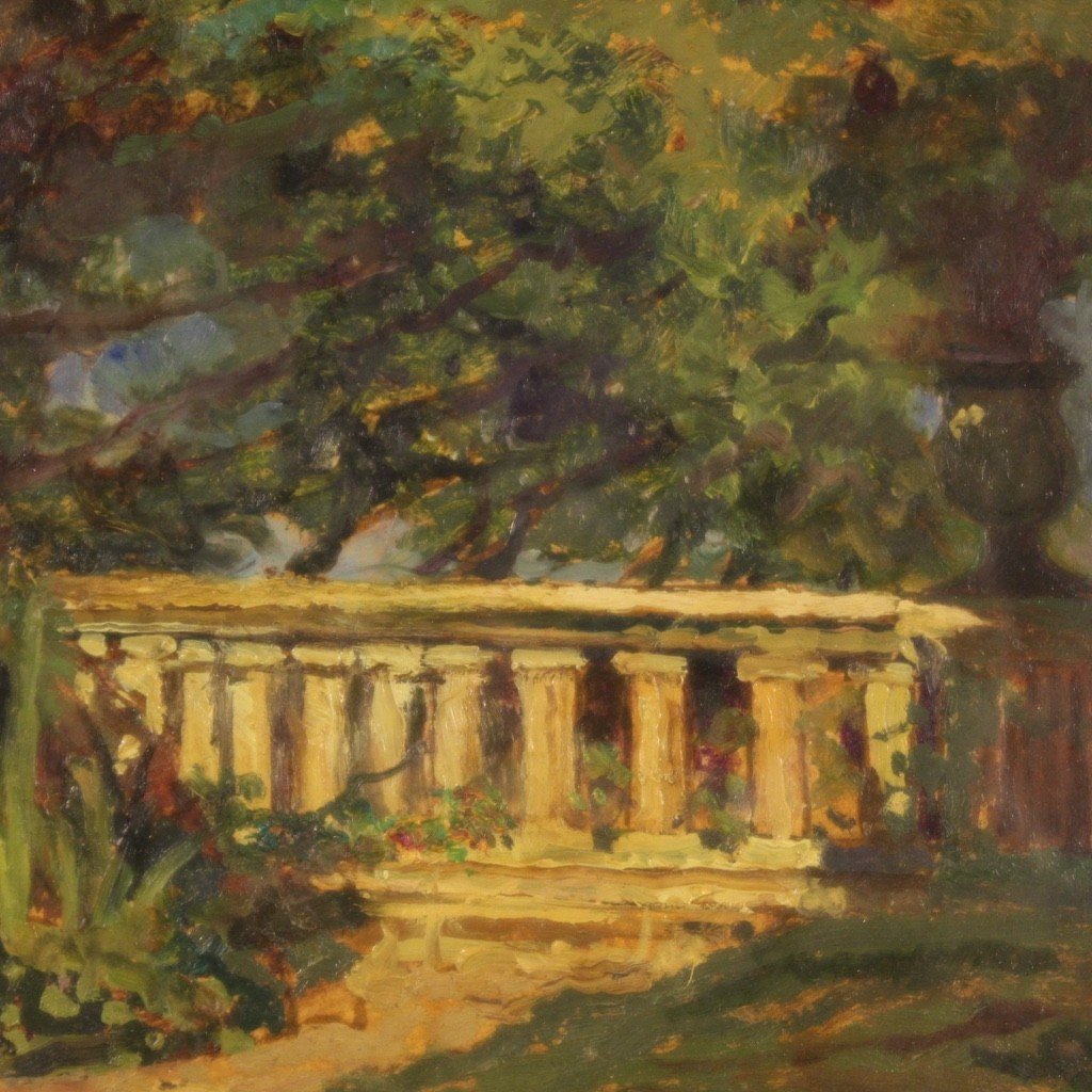 Dipinto italiano paesaggio in stile impressionista del XX secolo-photo-7