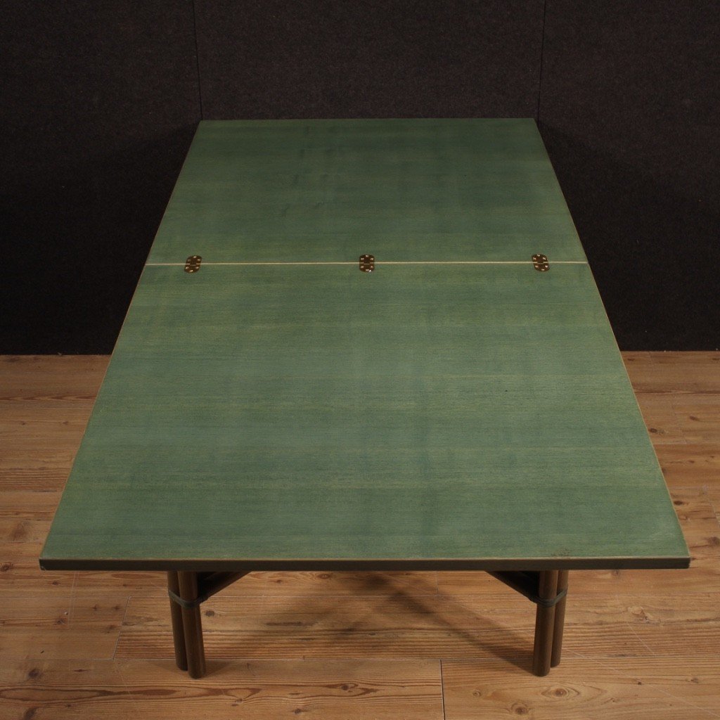 Tavolo italiano di design in legno esotico anni 80-photo-4