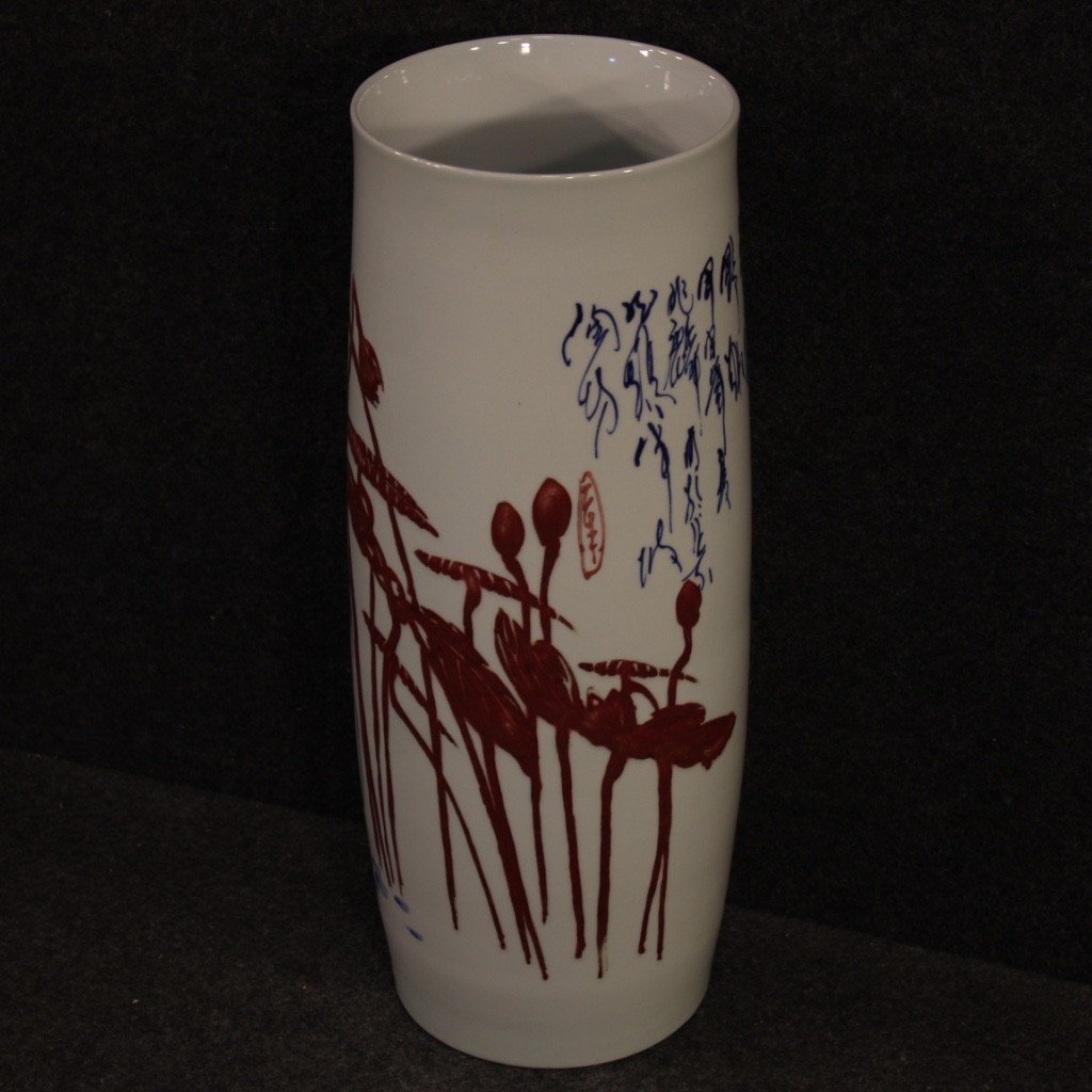 Vaso cinese in ceramica con paesaggio-photo-2