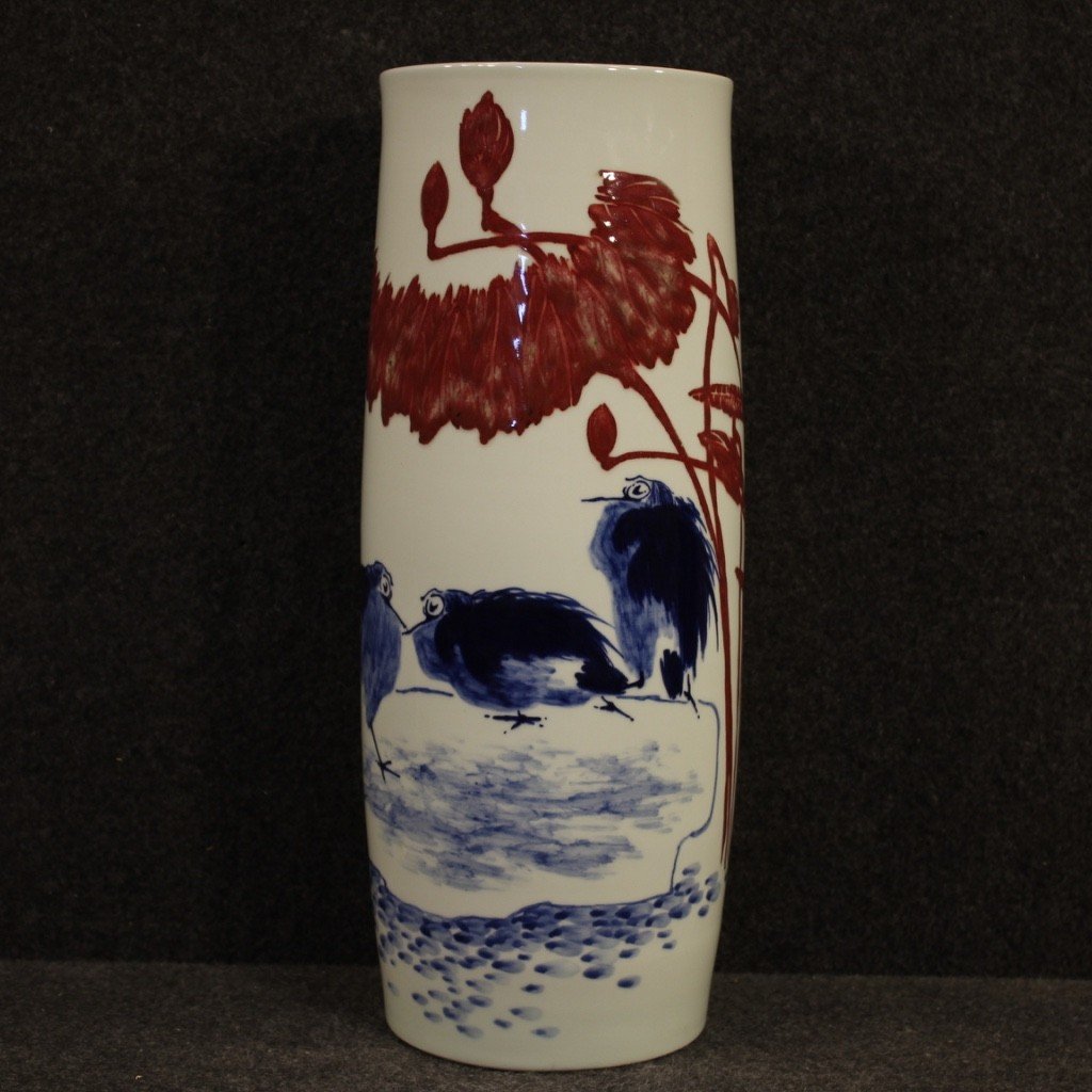 Vaso cinese in ceramica con paesaggio-photo-1