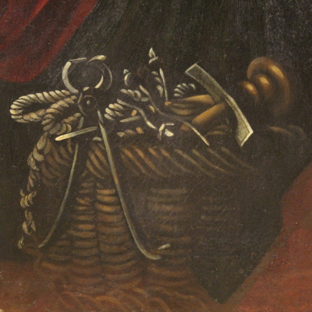 Grande dipinto antico Santa Veronica del XVII secolo -photo-4