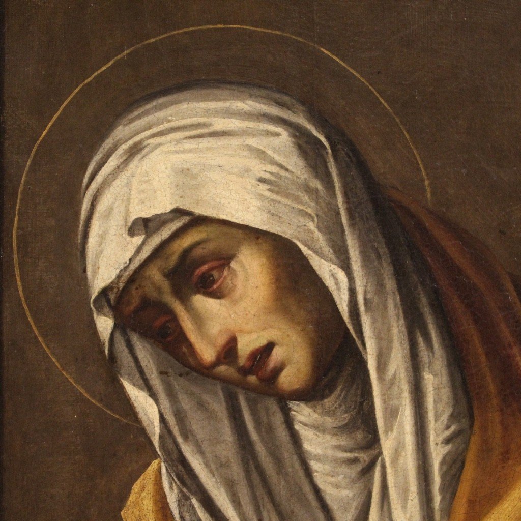 Grande dipinto antico Santa Veronica del XVII secolo -photo-6