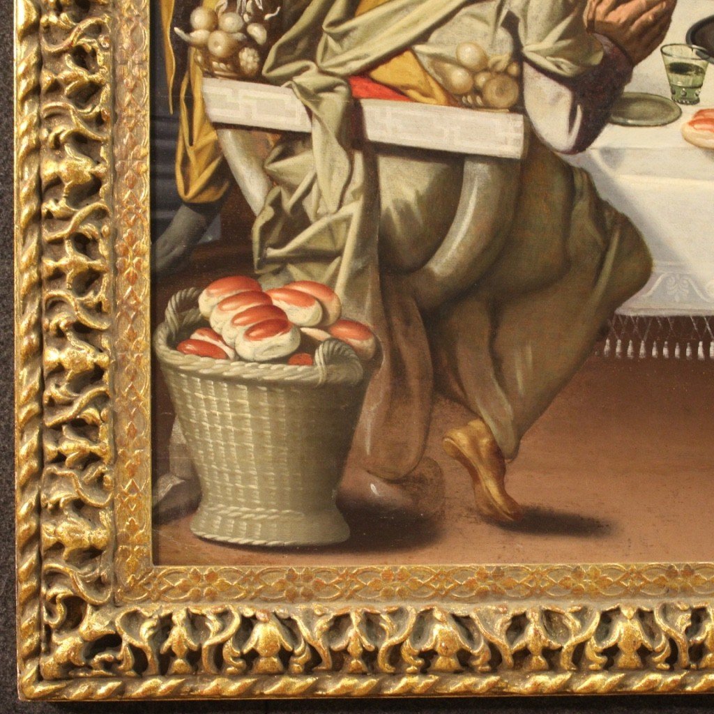 Antico dipinto fiammingo Ultima Cena del XVI secolo-photo-8