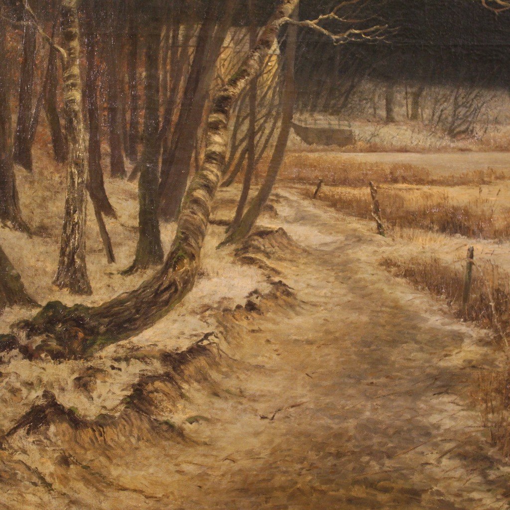Grande paesaggio firmato, Franz Bombach (1857-1933)-photo-3