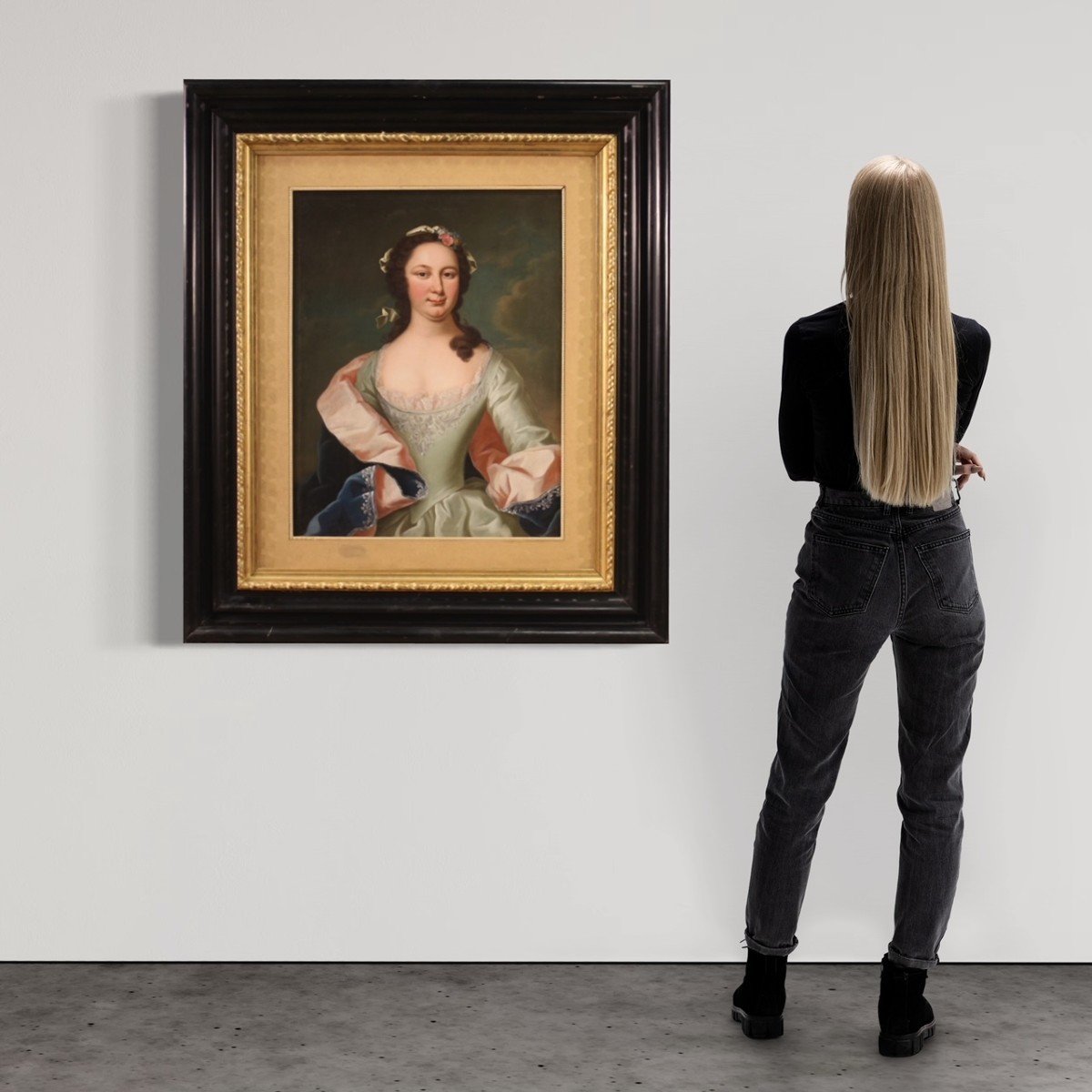 Grande ritratto di gentildonna del XIX secolo-photo-2