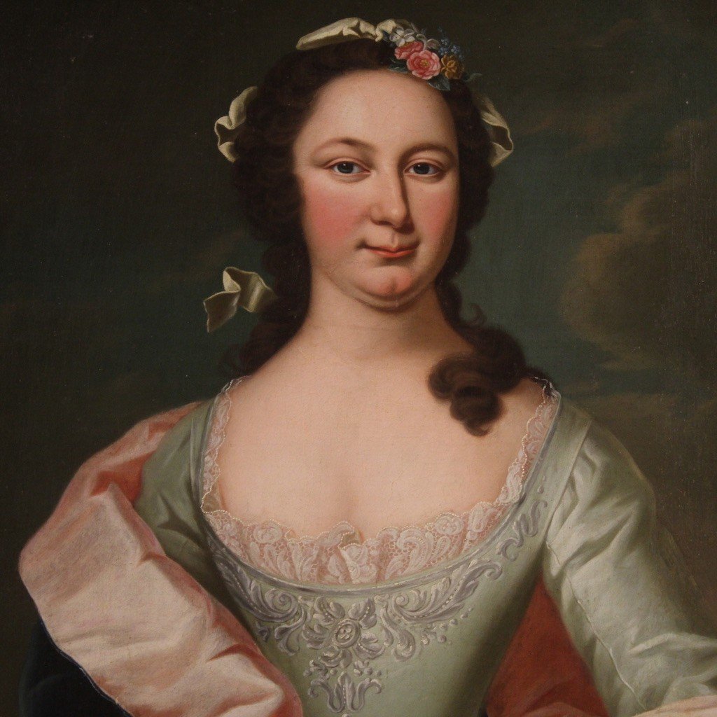 Grande ritratto di gentildonna del XIX secolo-photo-3