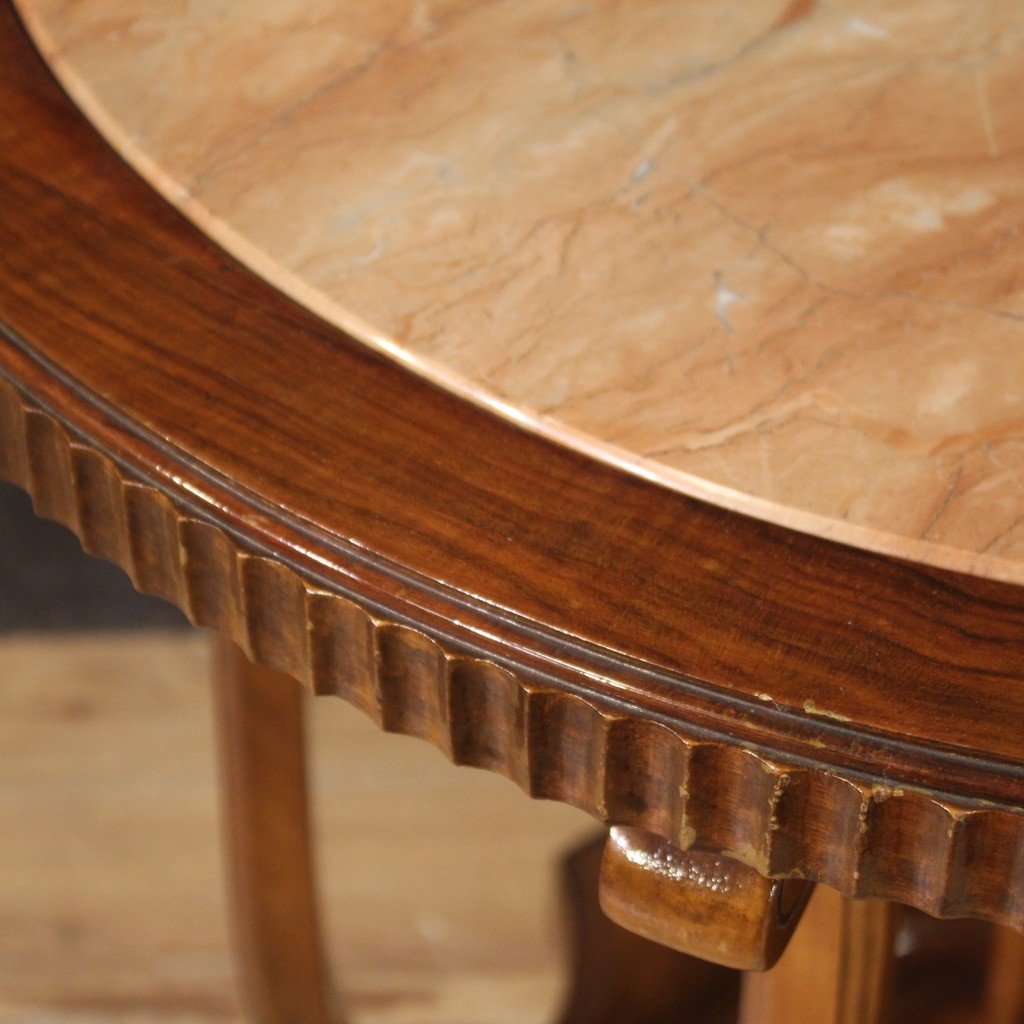 Elegante tavolino da salotto con piano in marmo anni 70'-photo-1