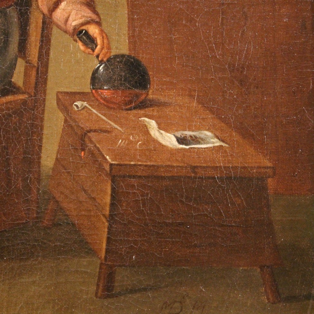 Antico dipinto fiammingo siglato del XVII secolo -photo-2