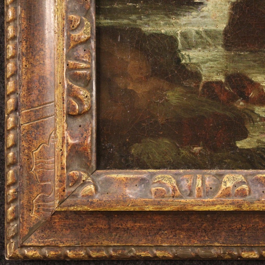 Dipinto italiano del XVIII secolo olio su tela, il bagno di Diana-photo-3