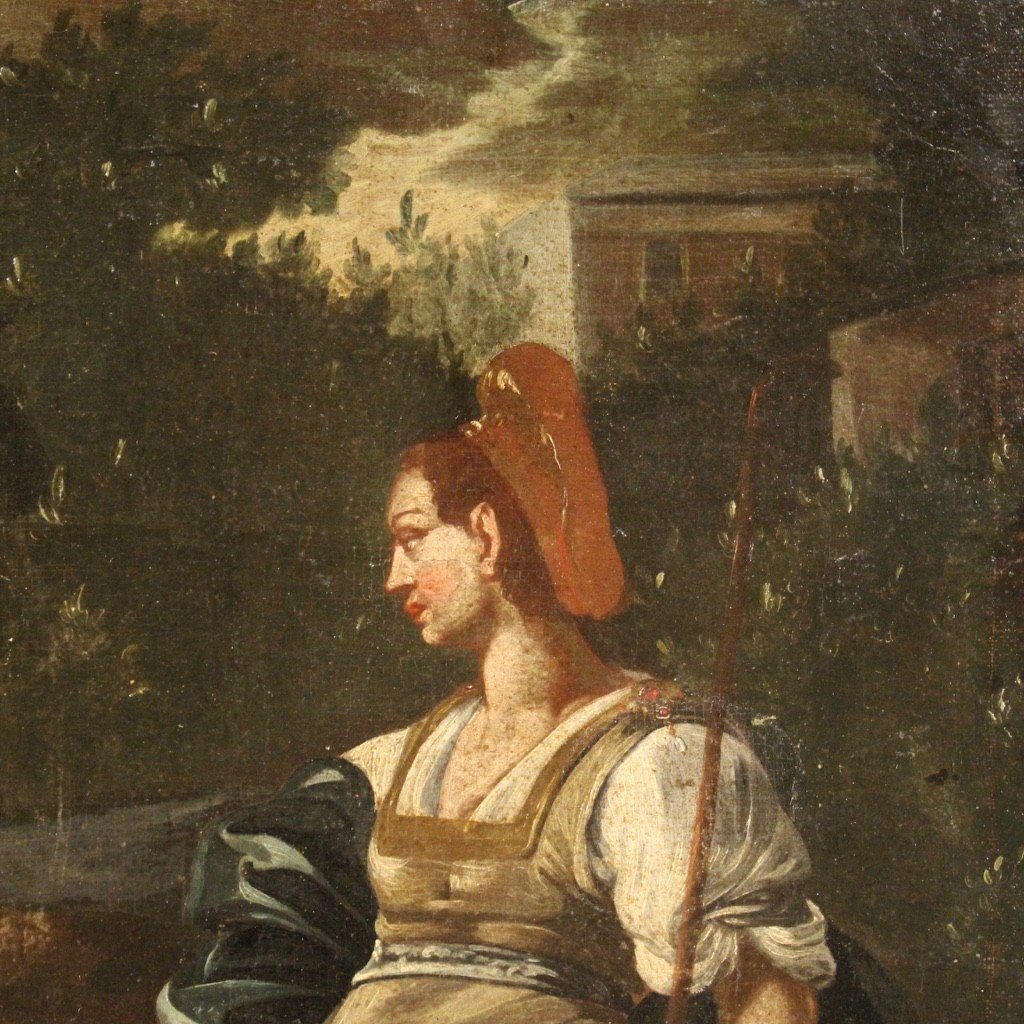 Rachele e Giacobbe al pozzo, dipinto italiano del XVIII secolo -photo-7