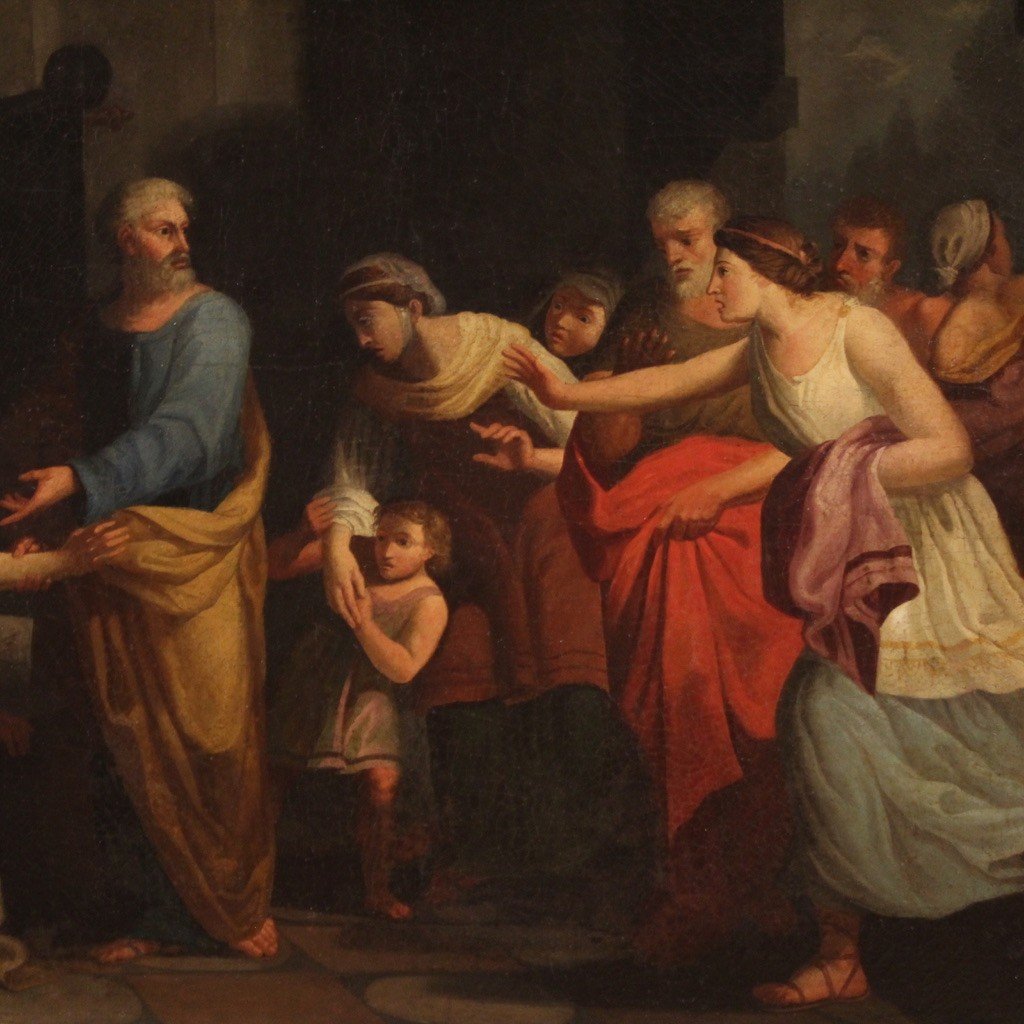 Grande dipinto neoclassico della fine del XVIII secolo-photo-3