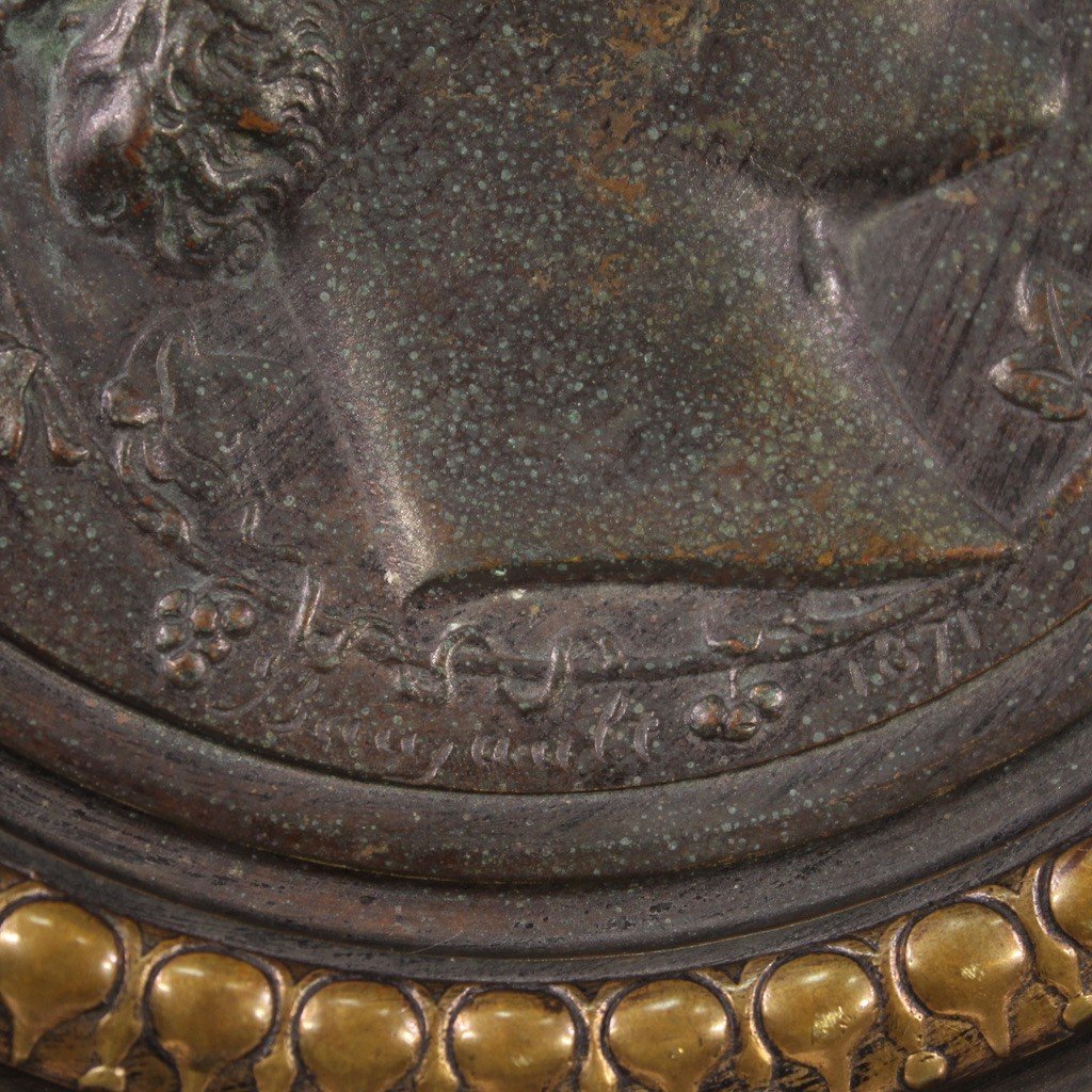 Elegante alzata in bronzo firmata Alph. Giroux Paris e datata 1871-photo-7