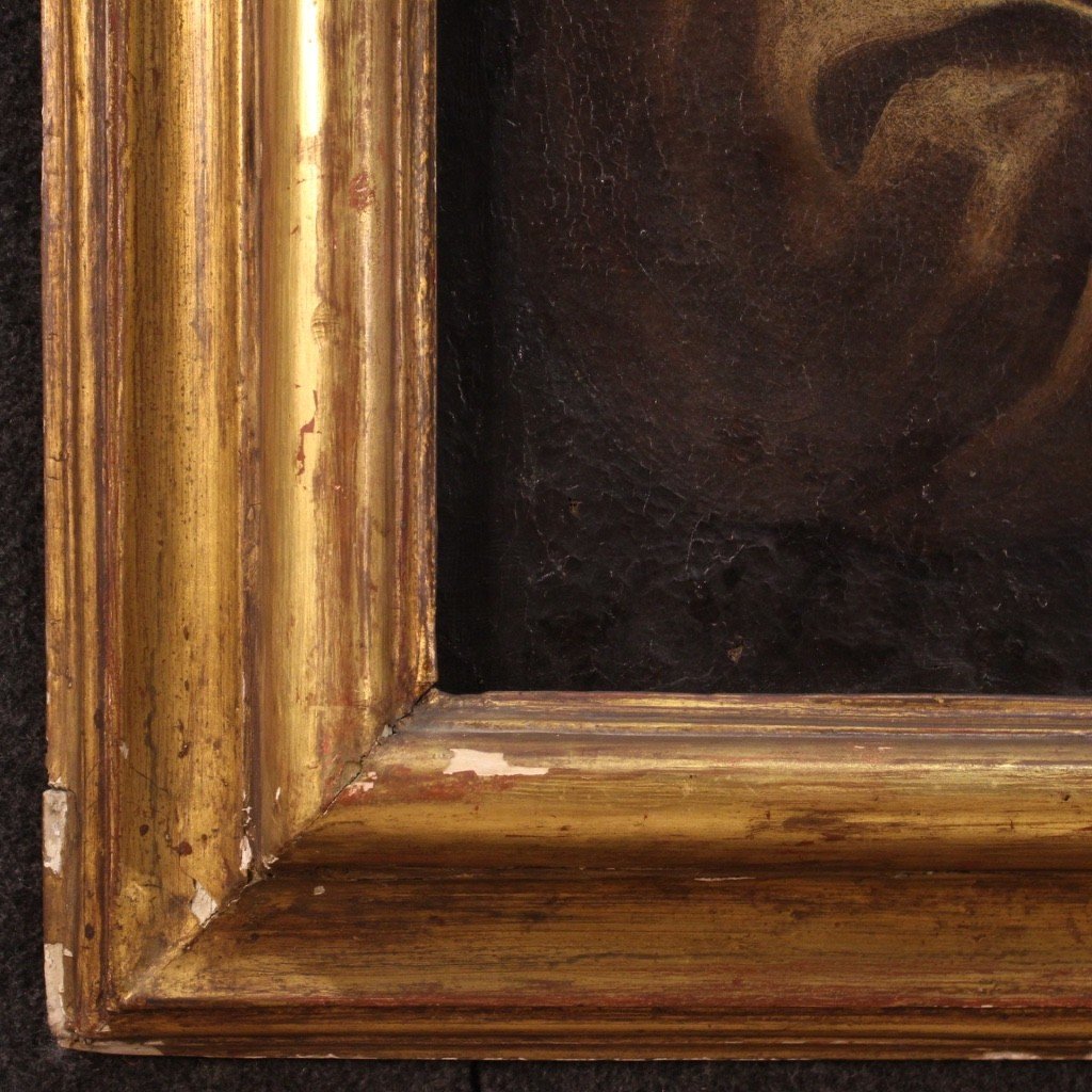 Antico dipinto fiammingo olio su tela del XVIII secolo -photo-3