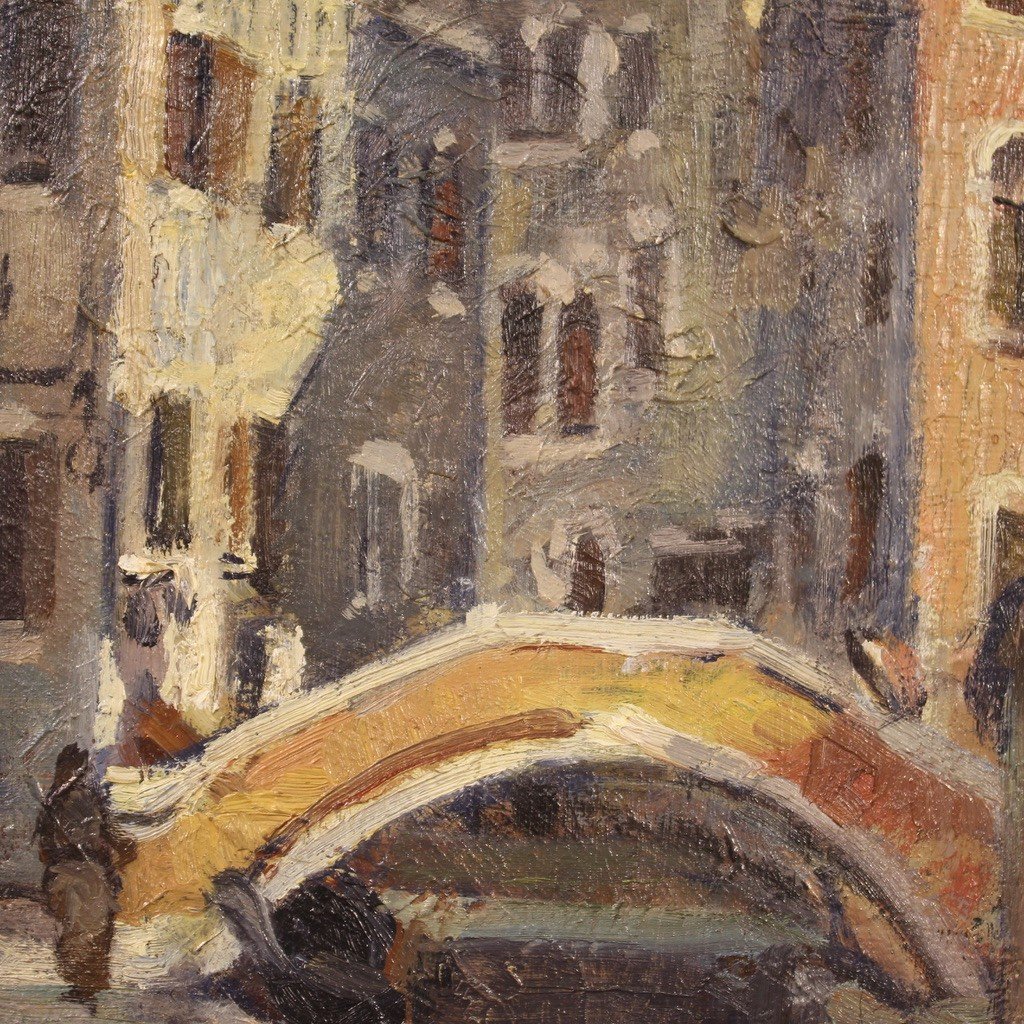 Dipinto firmato su tavoletta, la casa di Carlo Goldoni a Venezia-photo-2