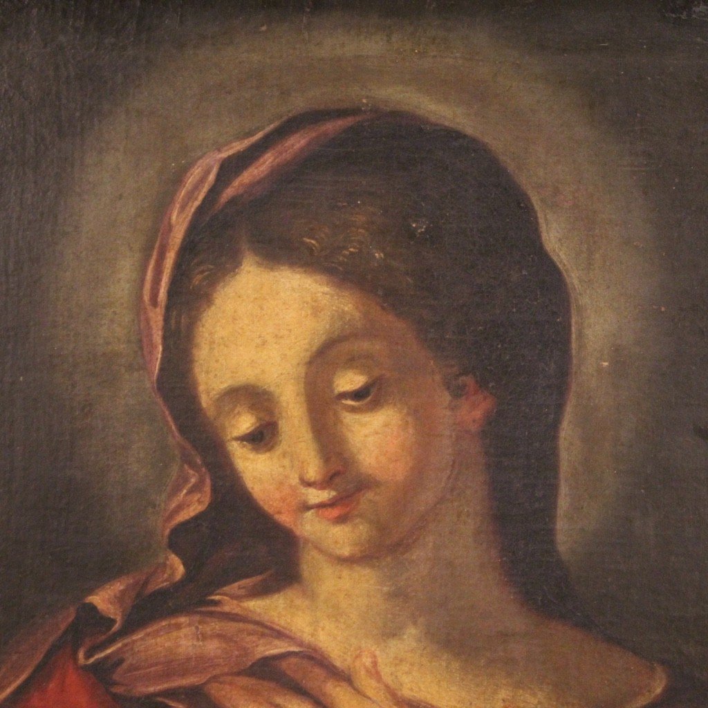 Dipinto religioso Madonna olio su tela del XVII secolo-photo-1
