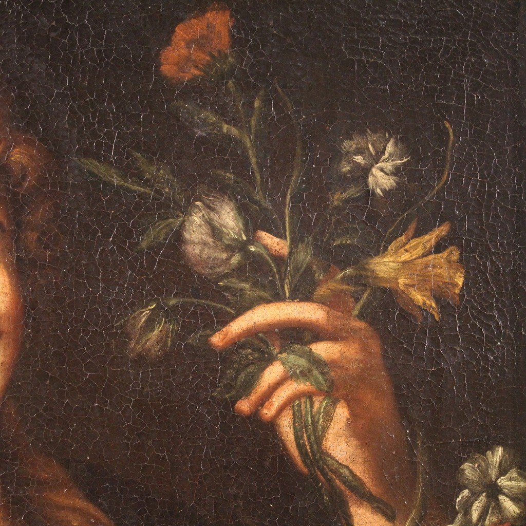 Ritratto di dama con mazzolino di fiori del XVIII secolo-photo-1