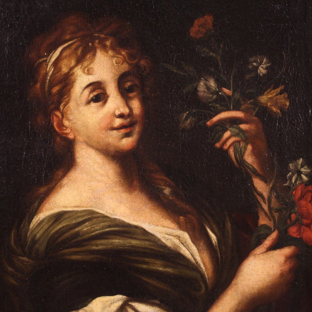 Ritratto di dama con mazzolino di fiori del XVIII secolo-photo-6