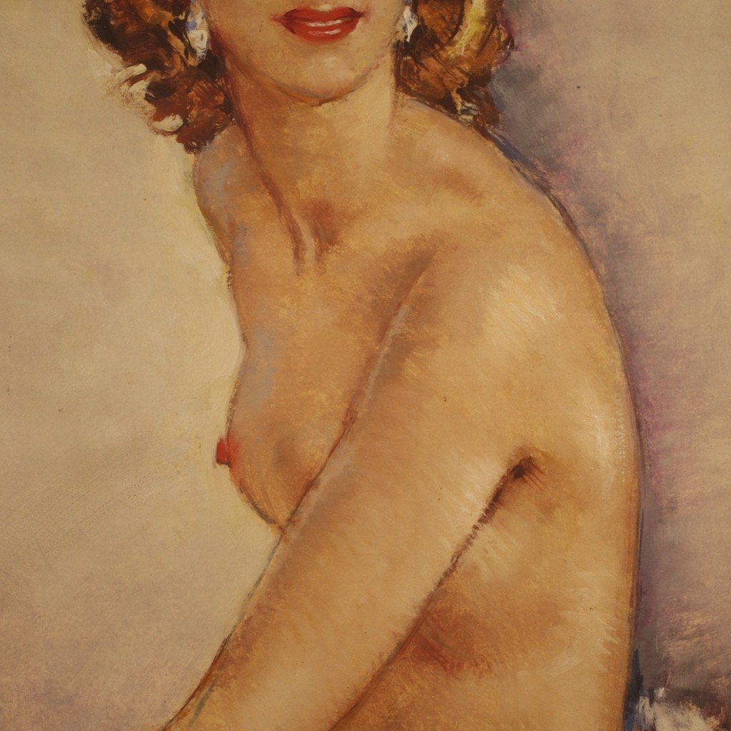 Dipinto francese nudo firmato anni 60'-photo-2