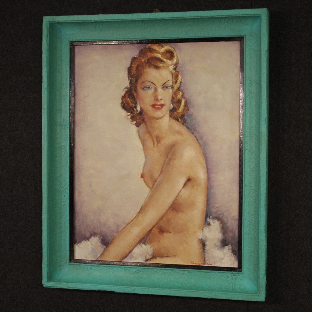 Dipinto francese nudo firmato anni 60'-photo-4