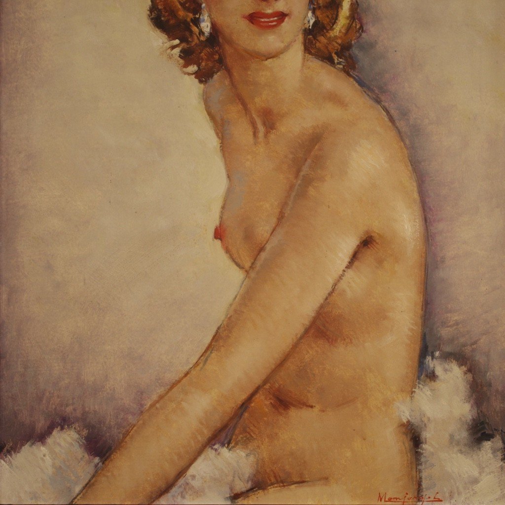 Dipinto francese nudo firmato anni 60'-photo-5