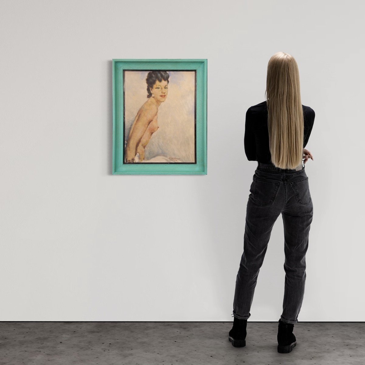Dipinto nudo di donna anni 60' firmato-photo-2