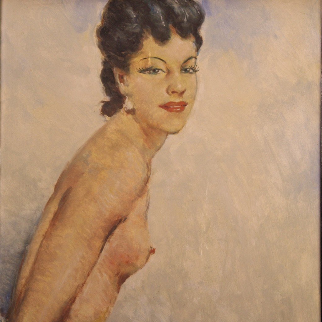 Dipinto nudo di donna anni 60' firmato-photo-3