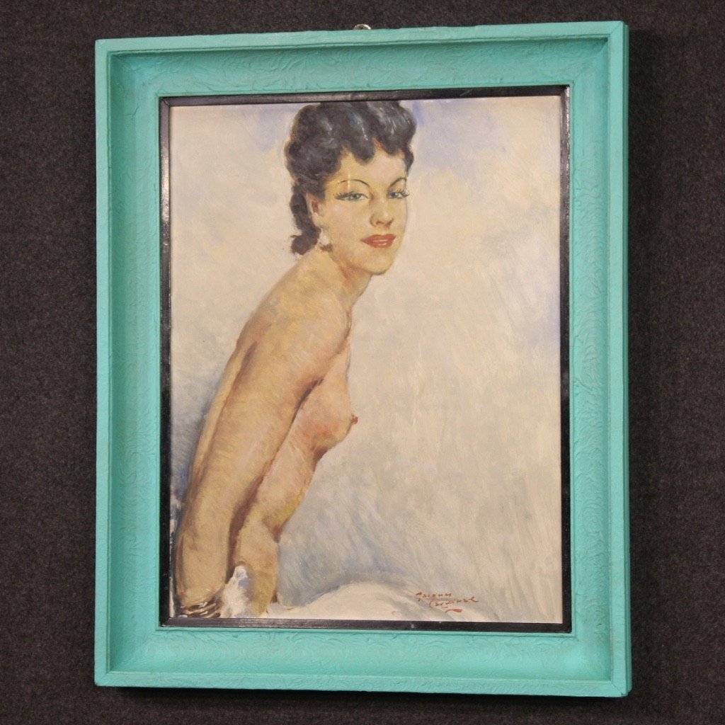 Dipinto nudo di donna anni 60' firmato-photo-5