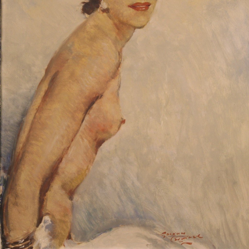 Dipinto nudo di donna anni 60' firmato-photo-8