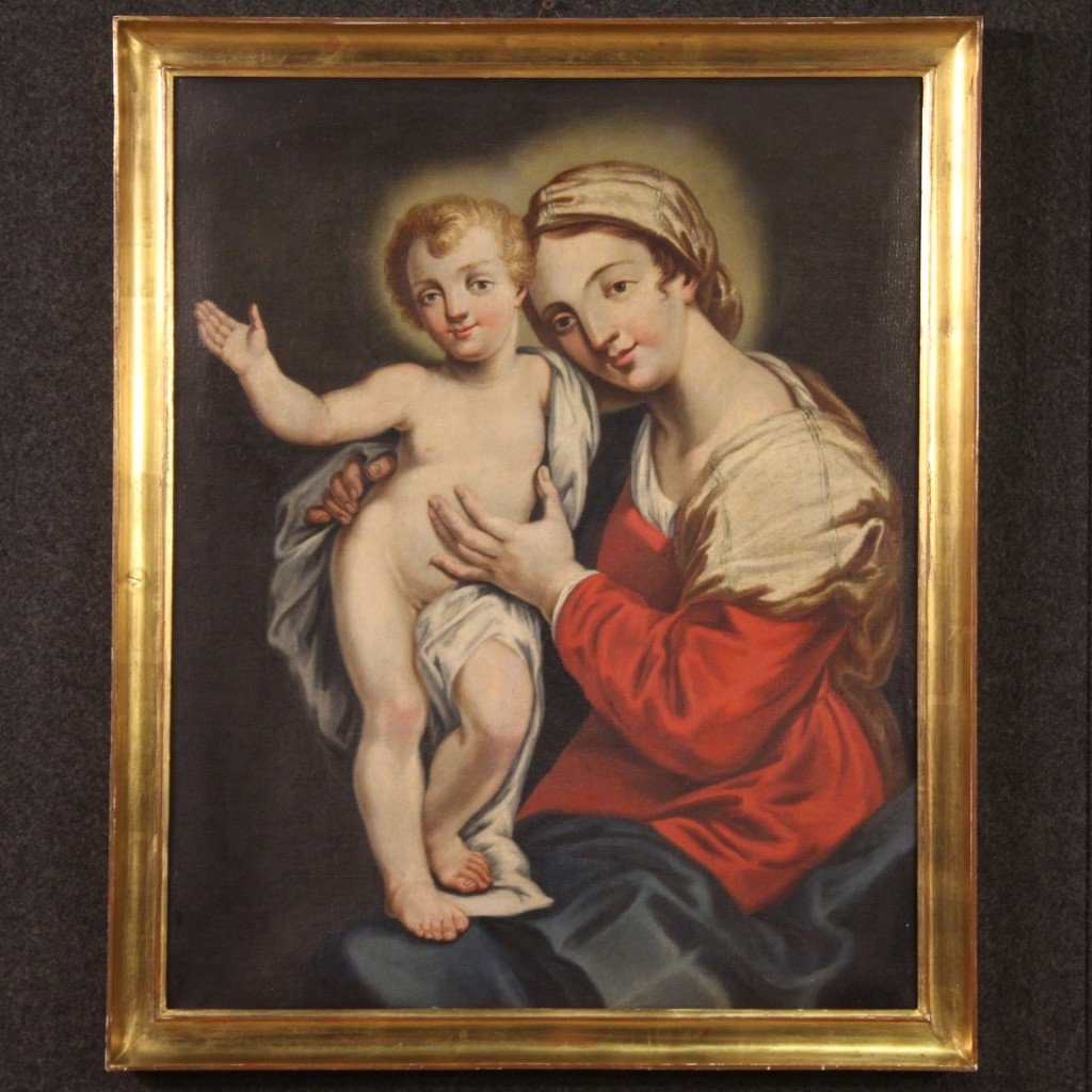 Dipinto Madonna con bambino della prima metà del XVIII secolo-photo-3