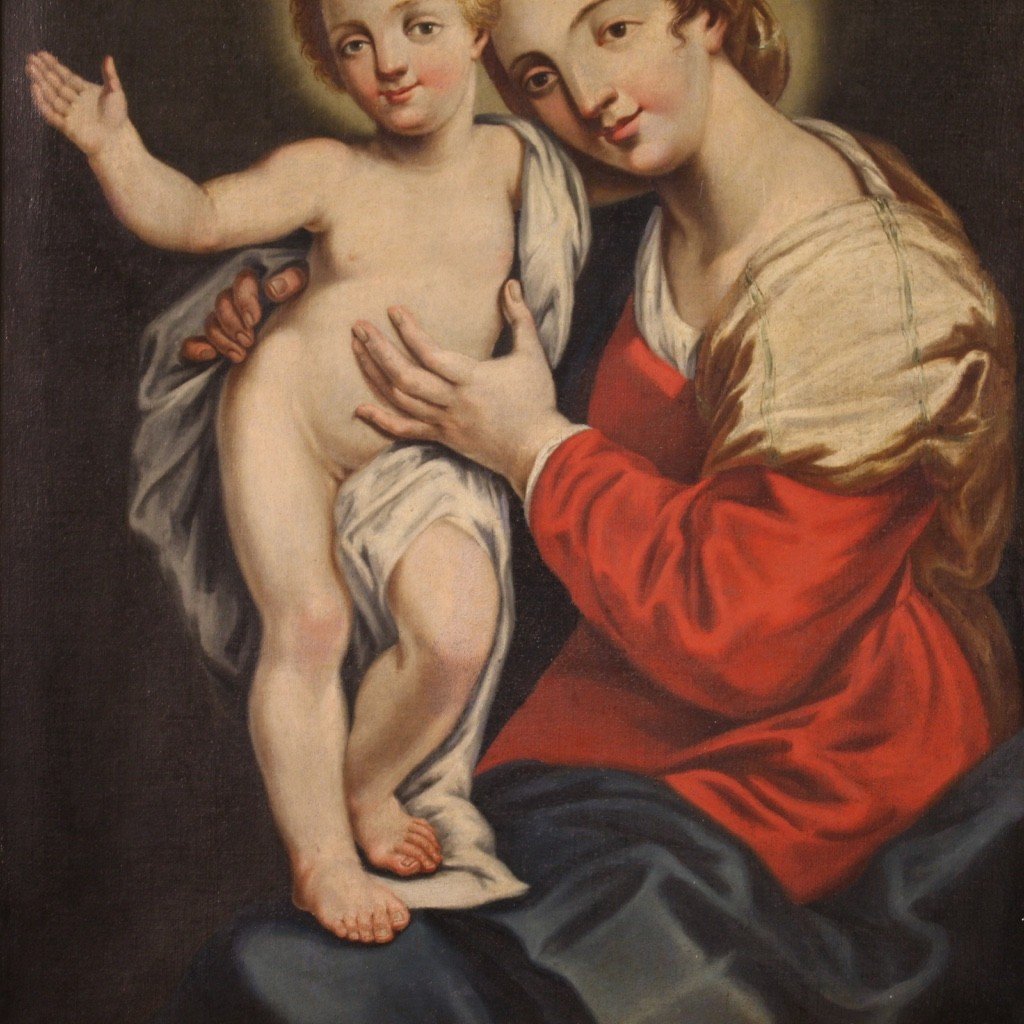 Dipinto Madonna con bambino della prima metà del XVIII secolo-photo-4