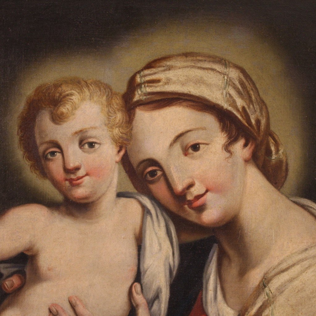 Dipinto Madonna con bambino della prima metà del XVIII secolo-photo-4