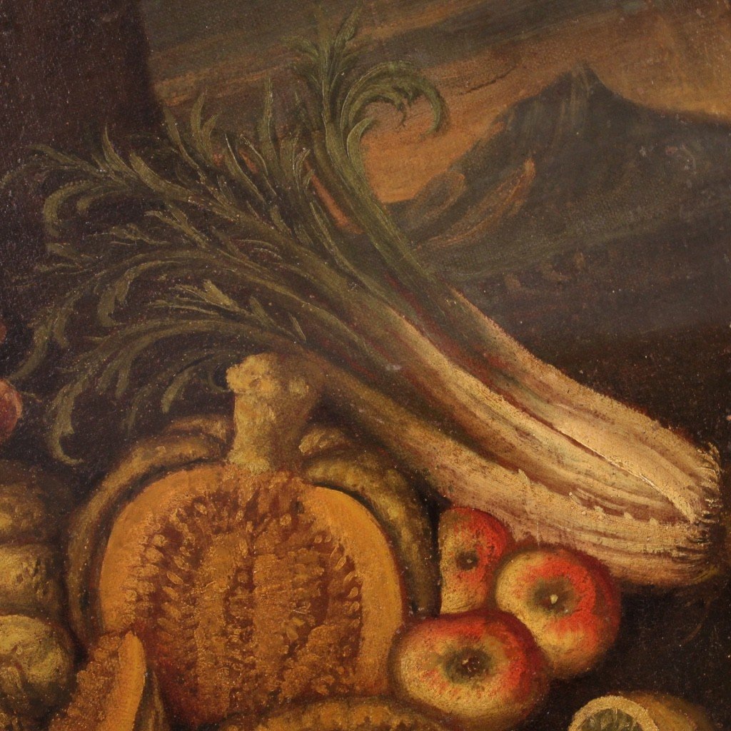 Natura morta dipinto ovale del XVIII secolo-photo-4