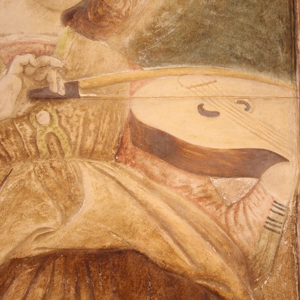 Formella a bassorilievo italiana in terra di Signa timbrata e numerata-photo-5