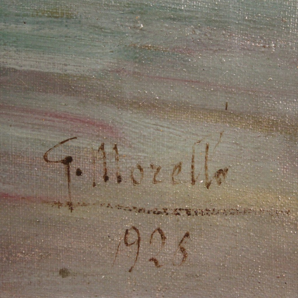 Dipinto italiano marina firmato e datato 1926 -photo-1