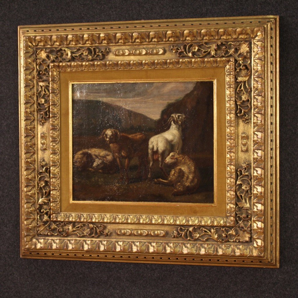 Dipinto italiano paesaggio pastorale del XVIII secolo-photo-5