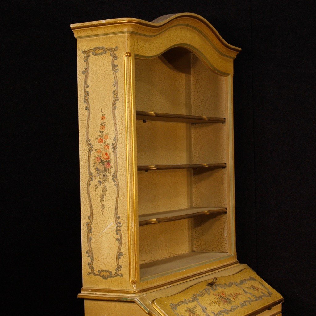 Trumeau laccato, dipinto e dorato del XX secolo-photo-7