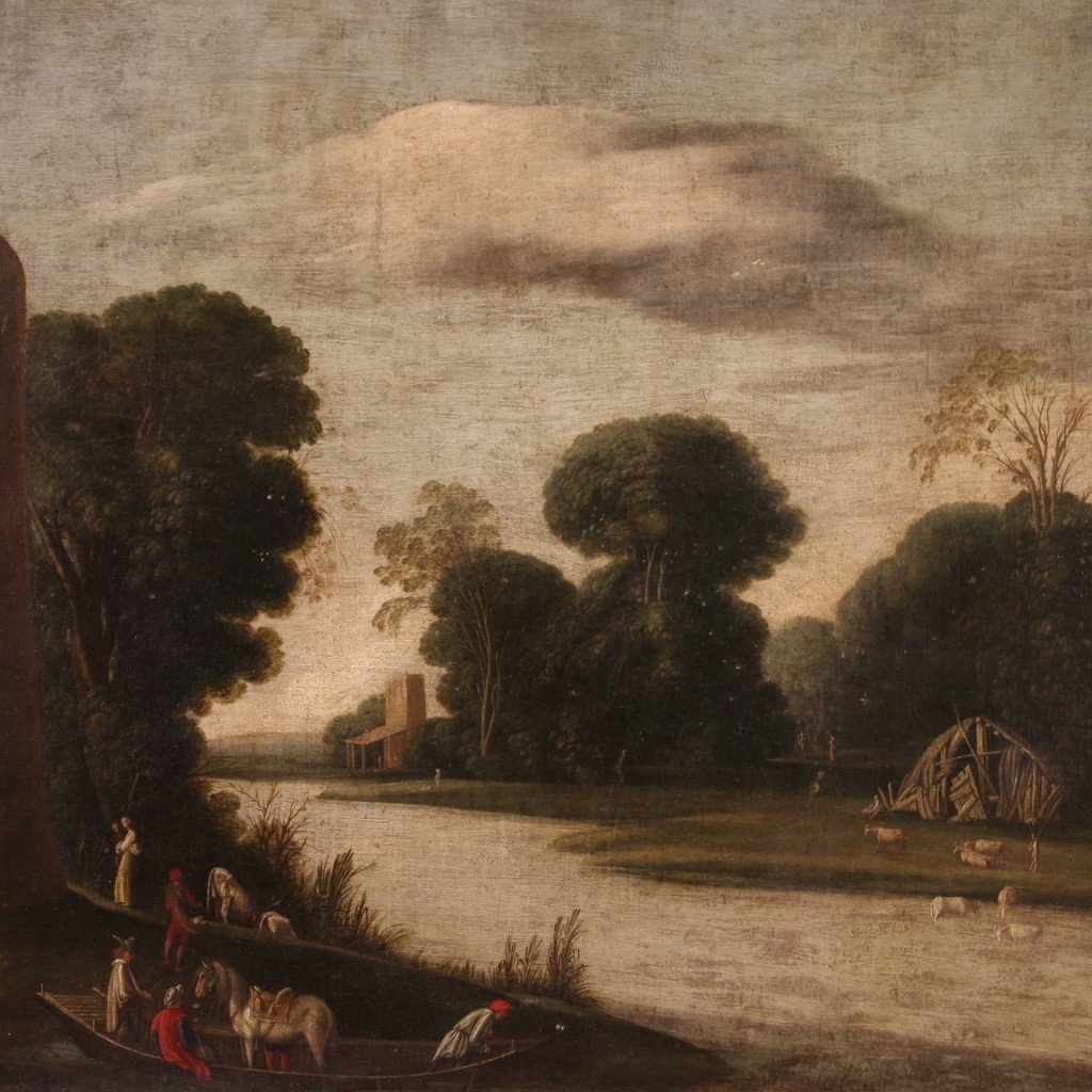Paesaggio con figure della prima metà del XVIII secolo-photo-3