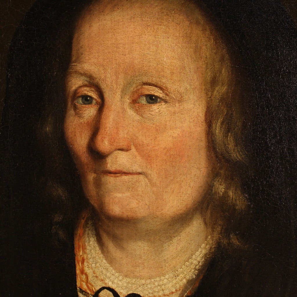 Grande ritratto La vedova del farmacista di Trento della seconda metà del XVII secolo-photo-2