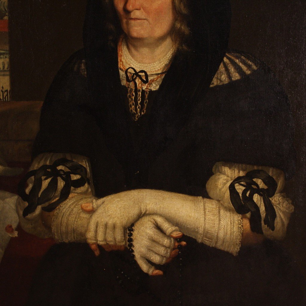 Grande ritratto La vedova del farmacista di Trento della seconda metà del XVII secolo-photo-7