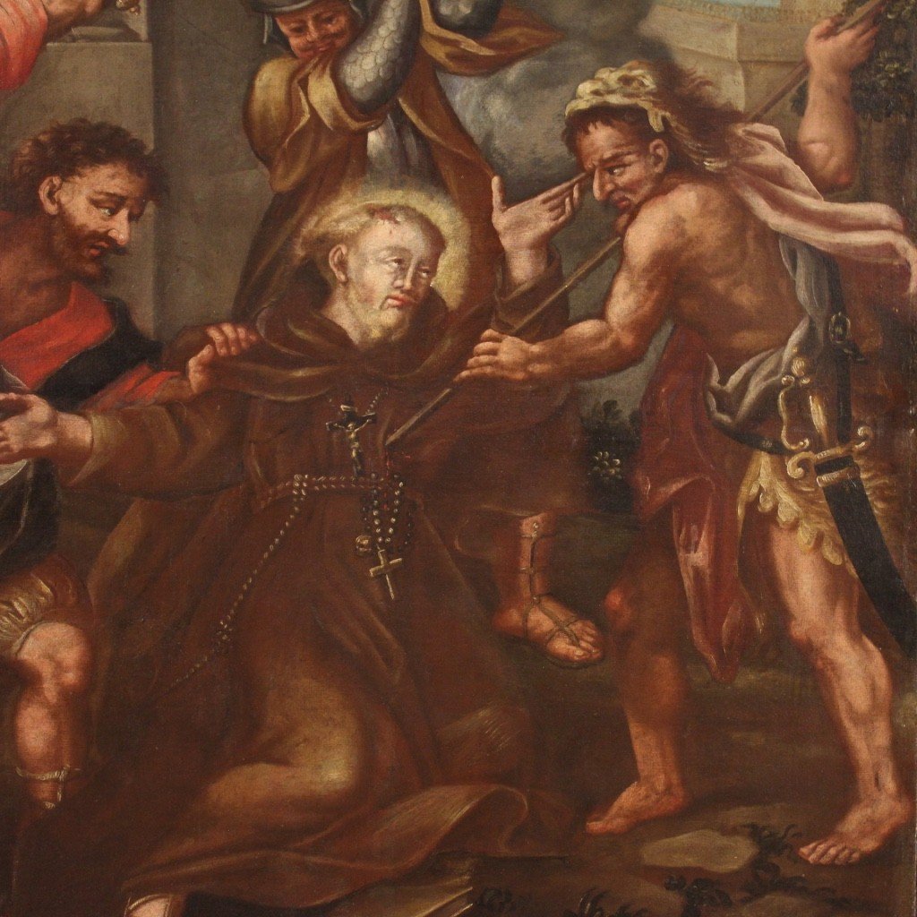 Dipinto Italiano del XVIII secolo, il martirio di San Fedele di Sigmaringen-photo-4