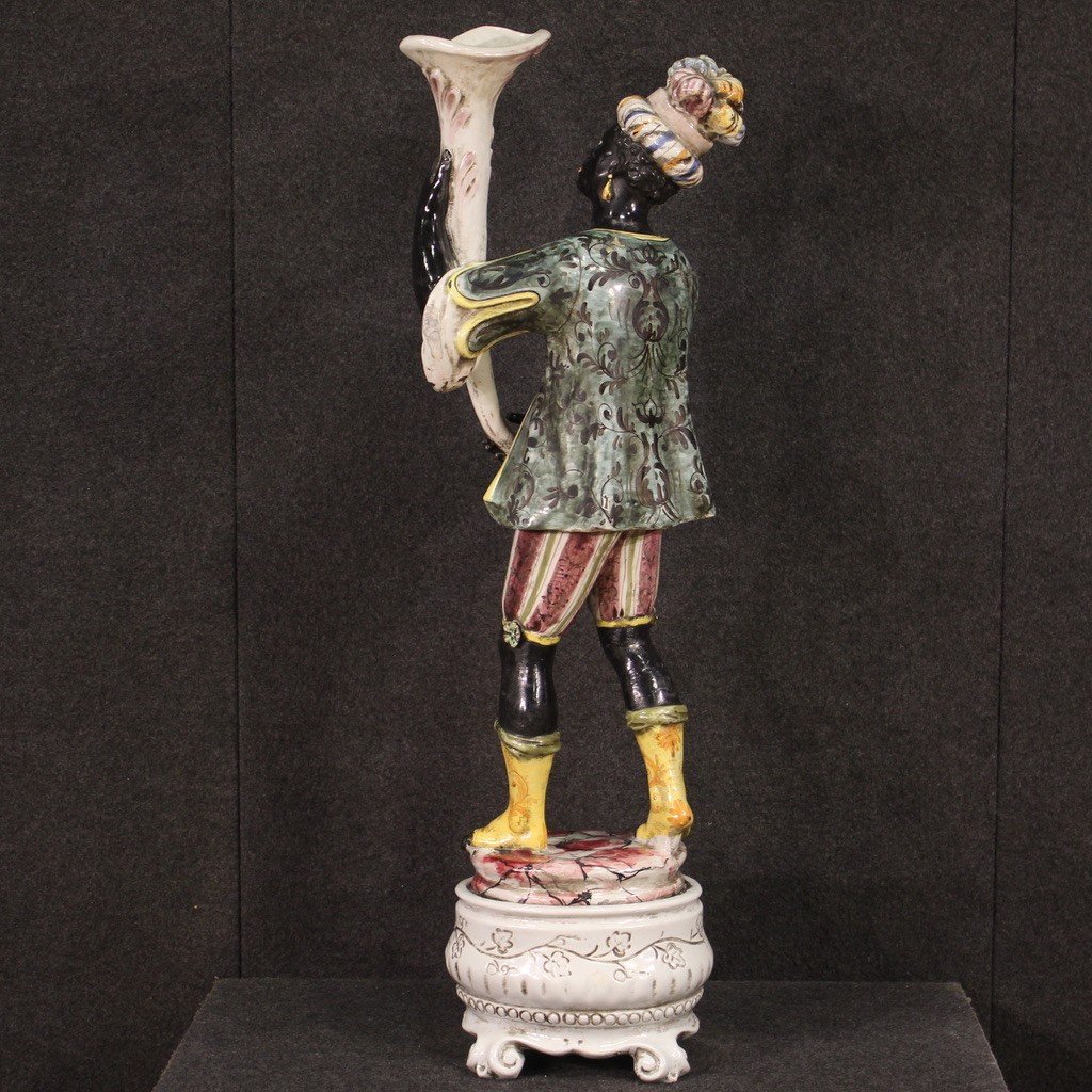 Grande scultura di Moretto in ceramica del XX secolo-photo-2