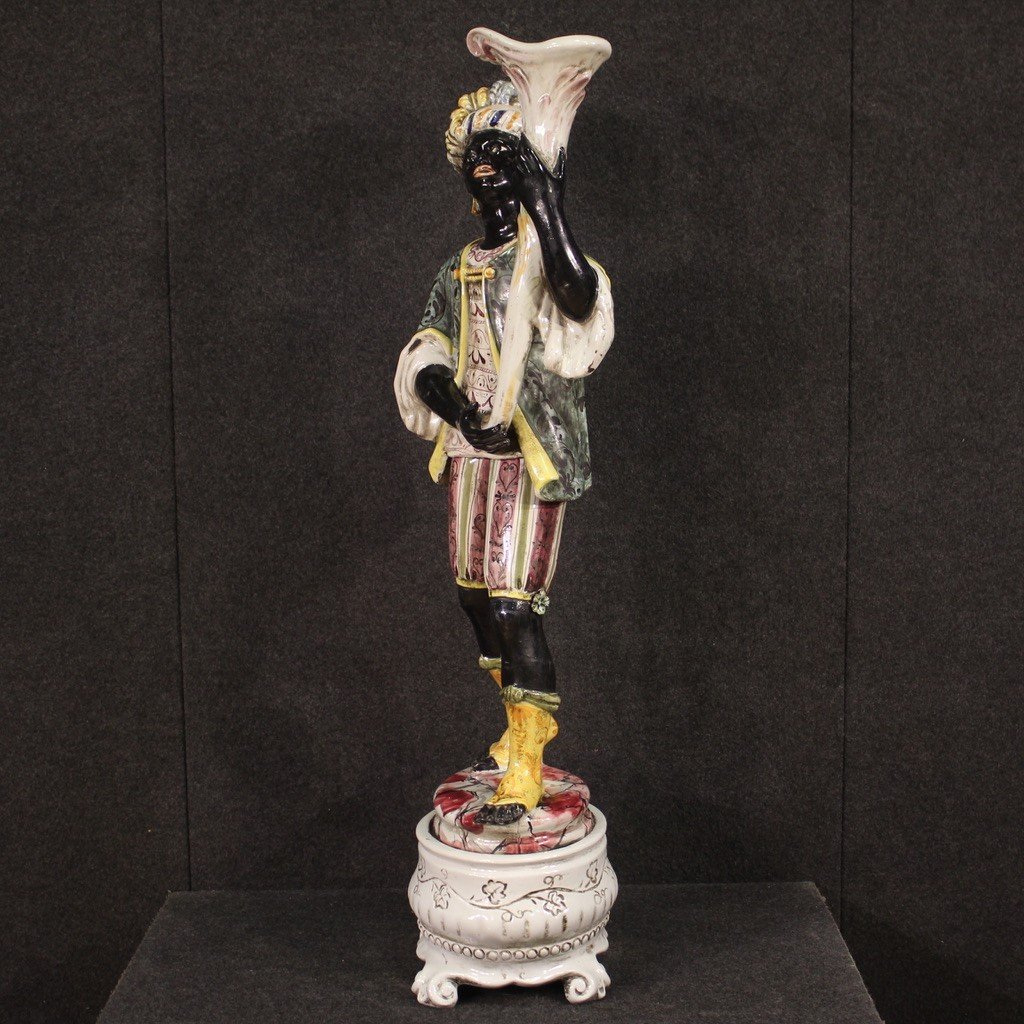 Grande scultura di Moretto in ceramica del XX secolo-photo-7