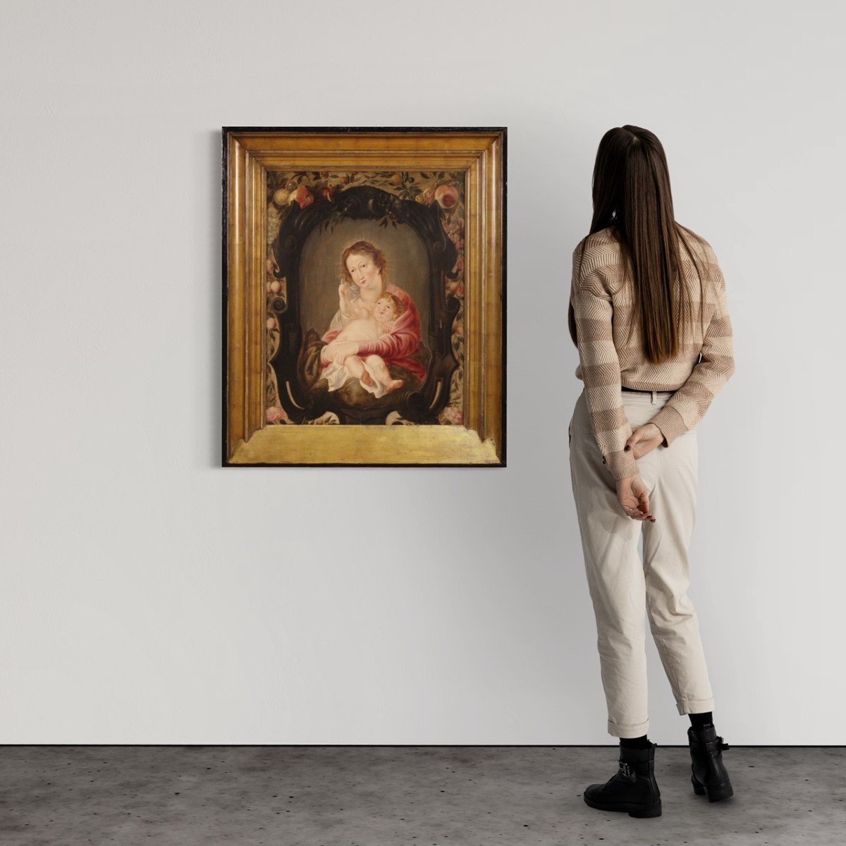 Tavola fiamminga del XVII secolo, Madonna col bambino-photo-3