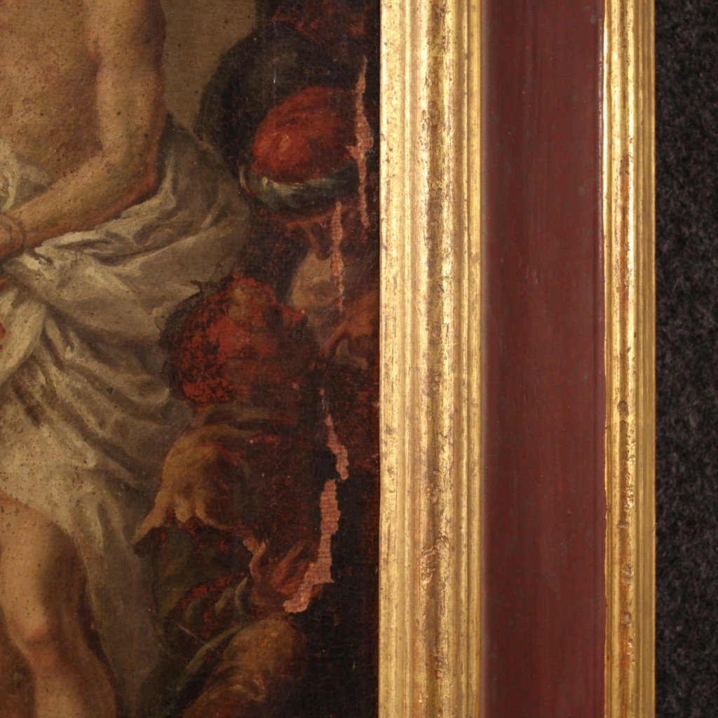 Antico dipinto Gesù e Erode del XVII secolo-photo-3