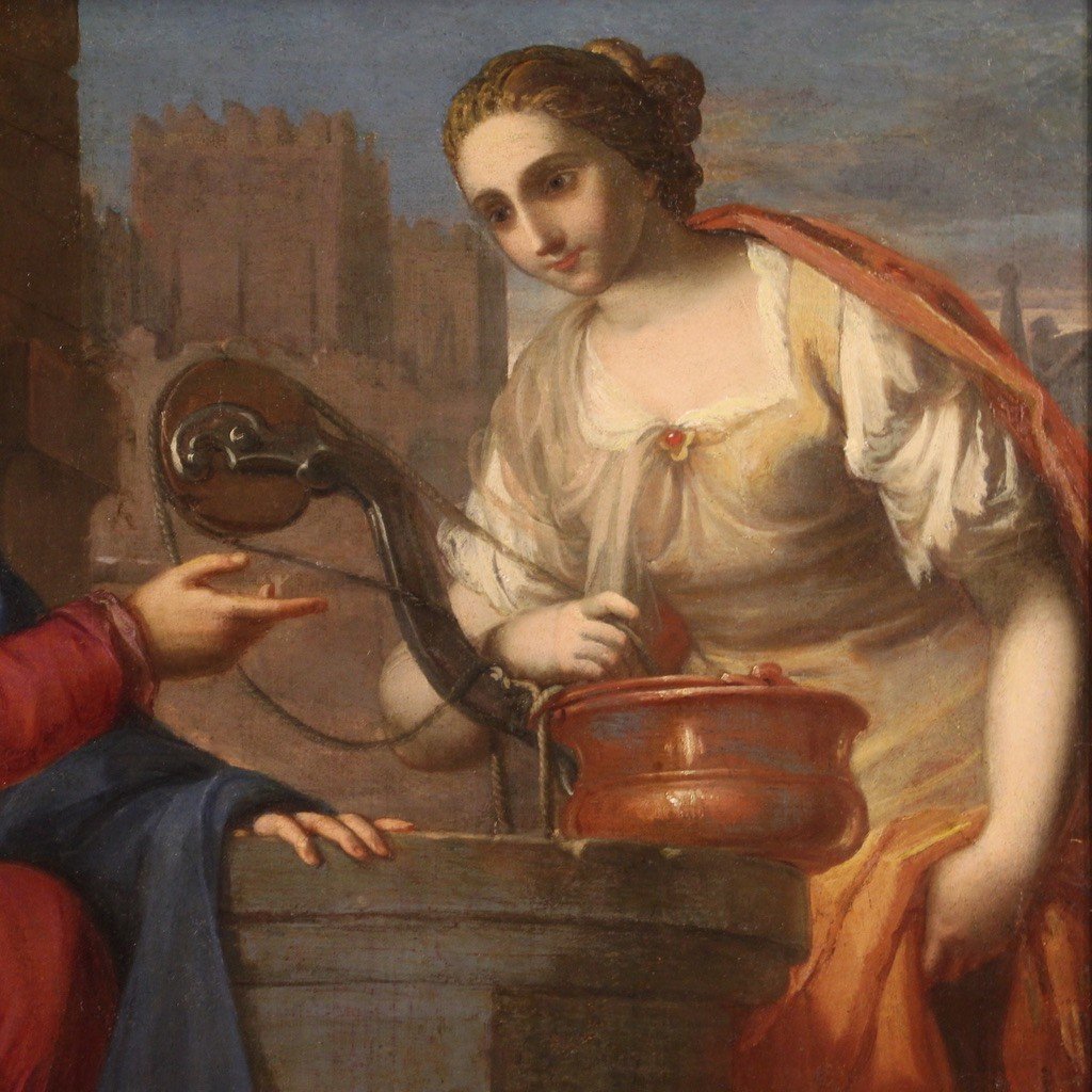 Scuola italiana del XVII secolo, Gesù e la Samaritana al pozzo-photo-4