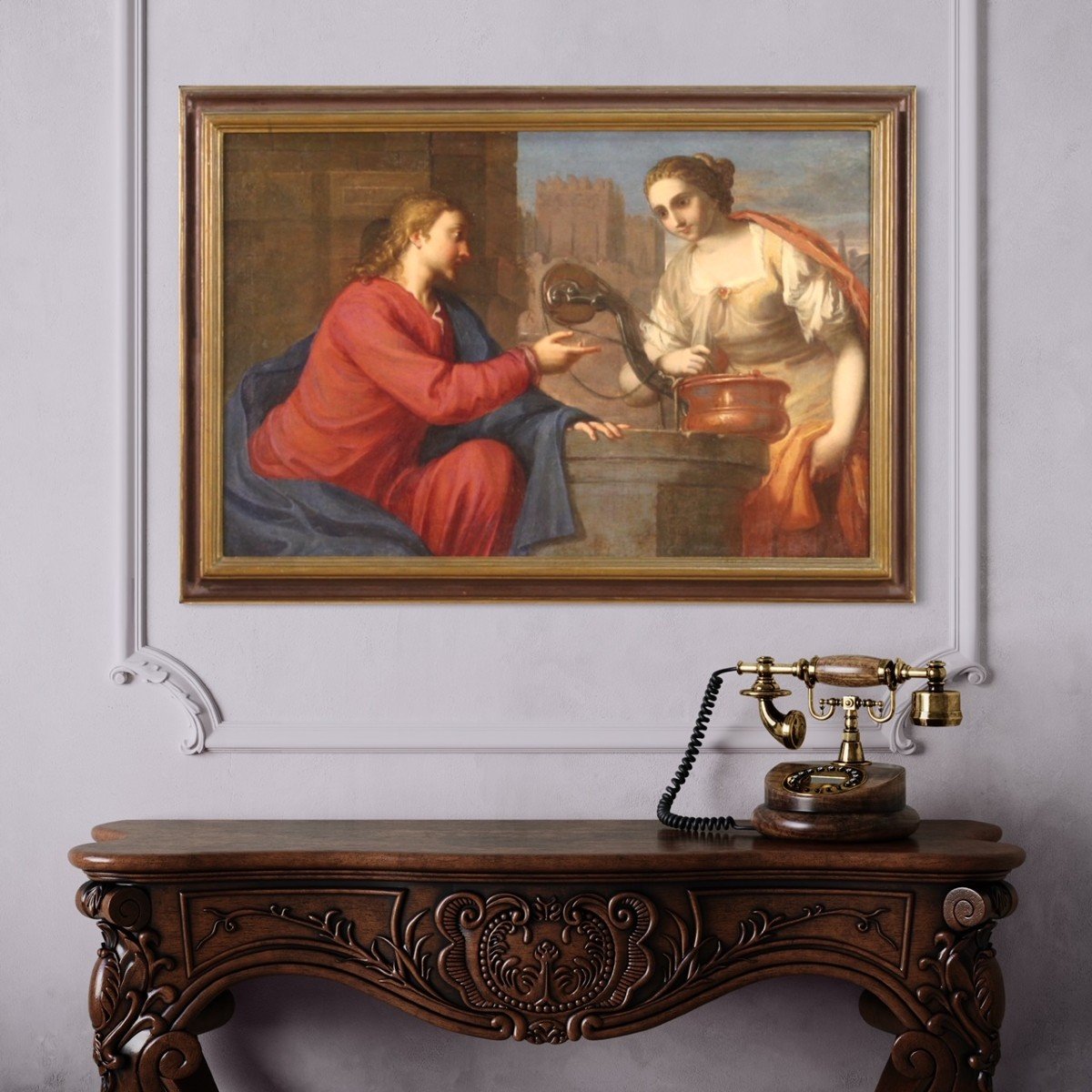 Scuola italiana del XVII secolo, Gesù e la Samaritana al pozzo-photo-1