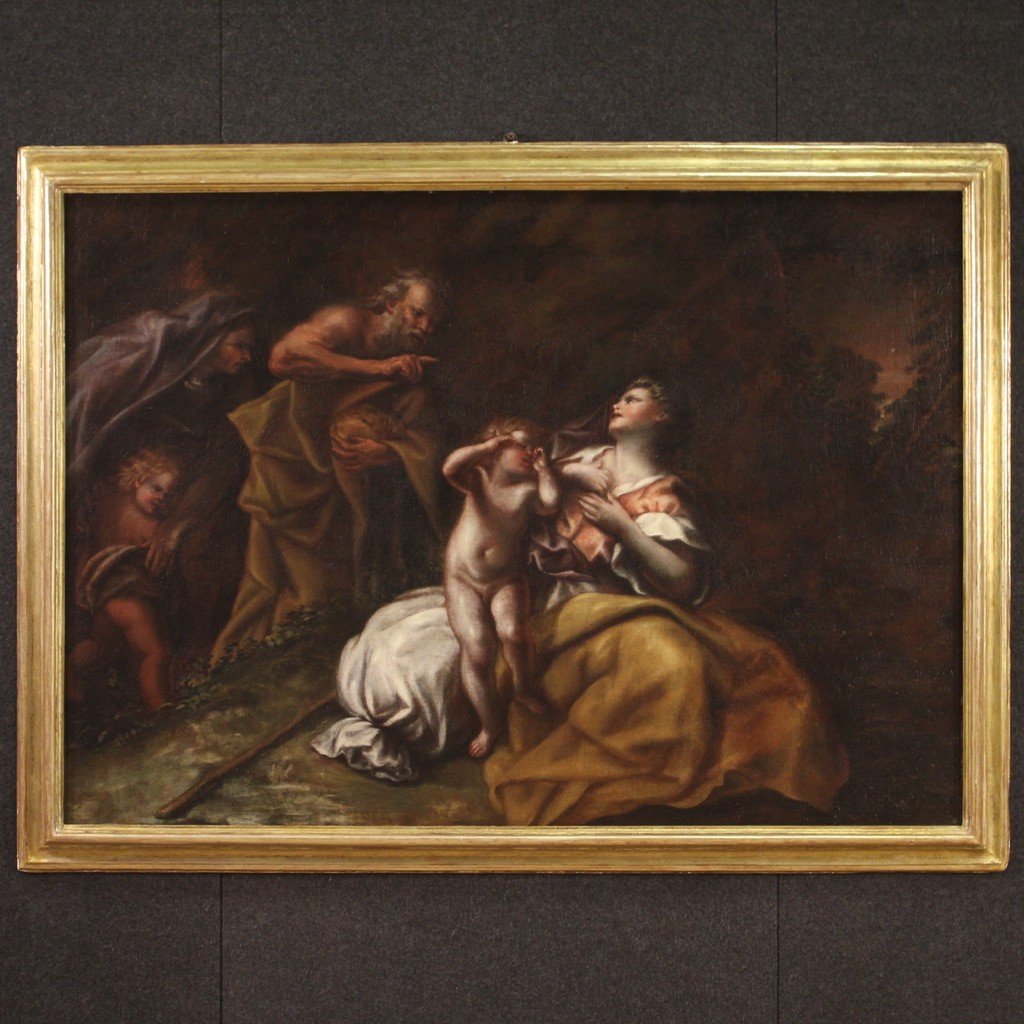 Grande dipinto del XVII secolo, Abramo scaccia Agar e Ismaele-photo-2