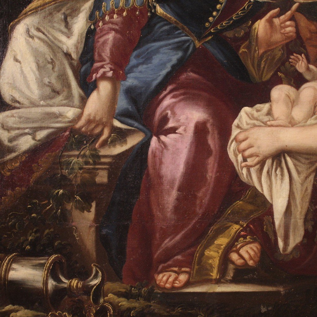 Grande dipinto del XVIII secolo, Mosè salvato dalle acque-photo-4