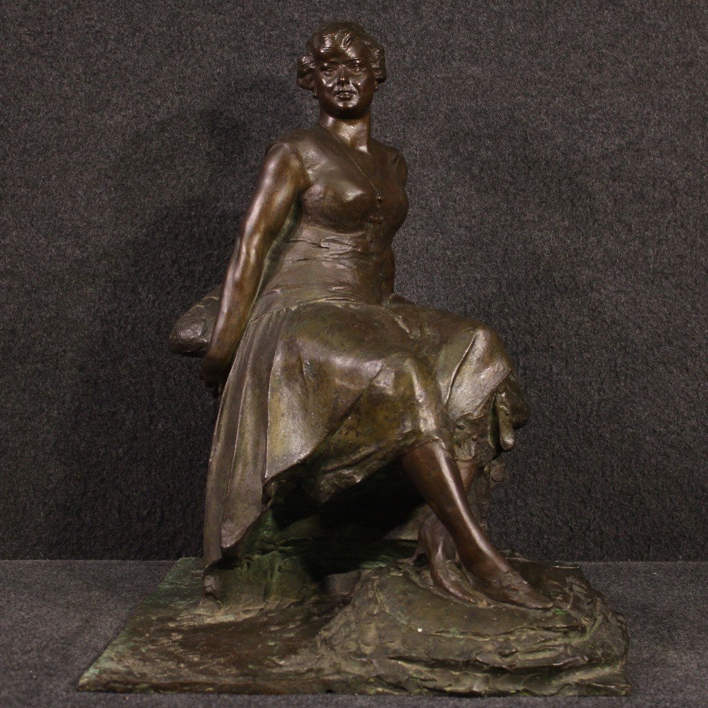 Grande bronzo italiano firmato Astorri e datato 1925