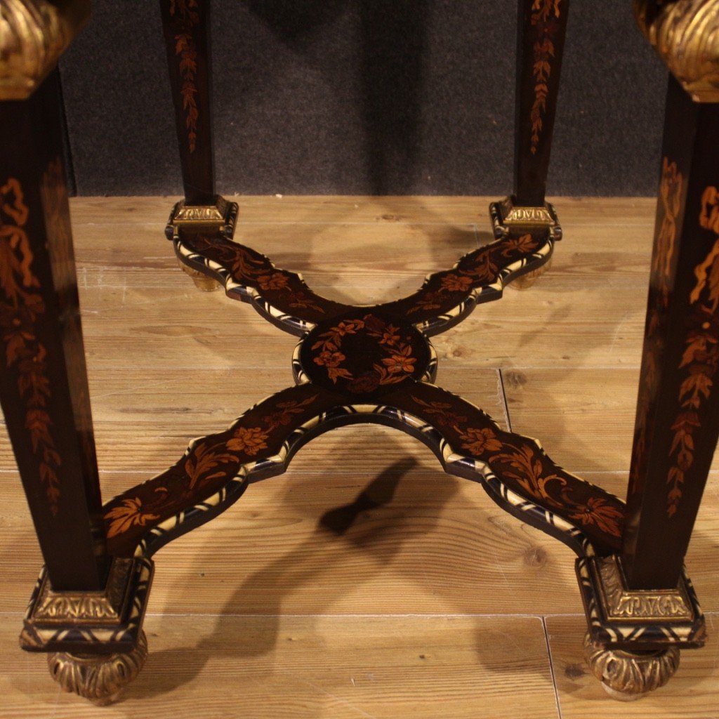 Scrittoio a rullo in legno intarsiato in stile Napoleone III-photo-5